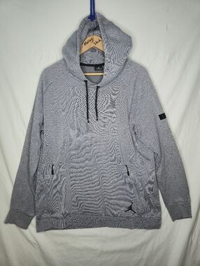 Nike Jordan Men's Gray Hoodie Sweatshirt With Zippered Front Pocket Size XL